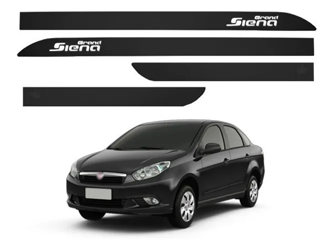 Jogo de Friso Lateral Facão Preto Vulcano para Grand Siena 2018/2019