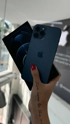 iPhone 12 Pro Max 128GB 100% Pacific Blue (Com caixa, impecável) 