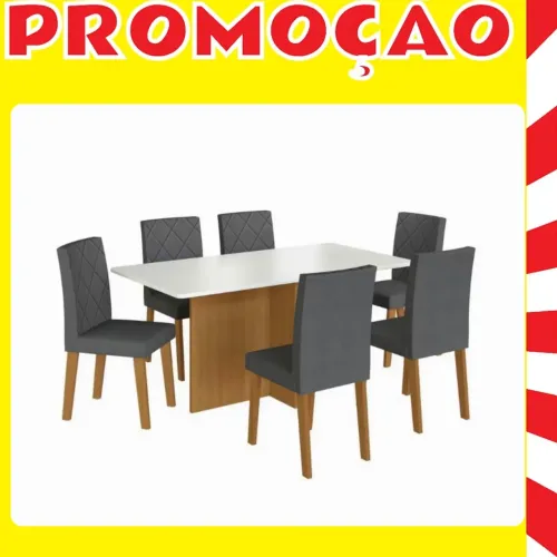 Oferta mesa de jantar com 6 cadeiras Miami luxo 