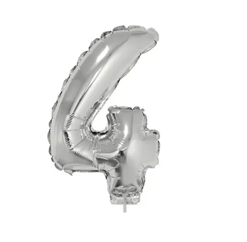 Balão Metalizado Numeros Ballon 16" 40cm  Letter Wb Cn499 - Numero 4