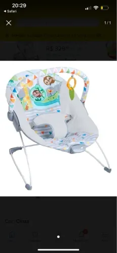 Cadeira de balanço para bebê Bright Starts Safari Fun