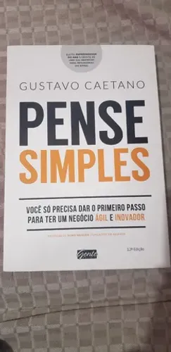 Livro Pense Simples autografado pelo autor Gustavo Caetano