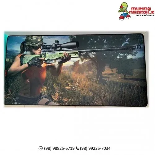MousePad Gamer 80x40cm com Bordas Costuradas, Speed, Estampa Pubg2 - Knup