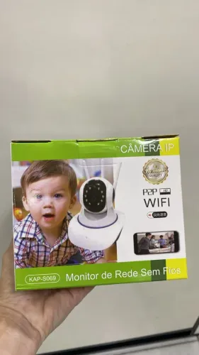 Câmera IP Robô com 3 Antenas Kapbom S069 - Interna - Wi-Fi - Baba Eletronica Loja Coimbra