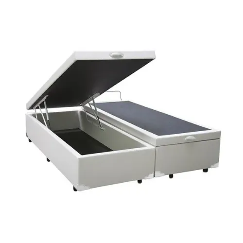 Base Box Baú Queen Bipartido Blindado Branco - Entrega Rápida!
