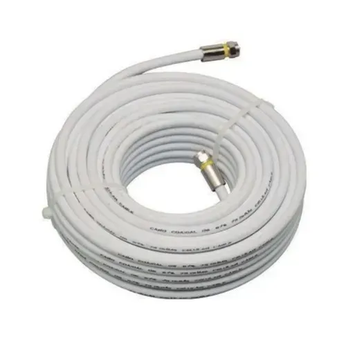 Cabo Coaxial Branco 10m para Antena Tv Pronto para Uso