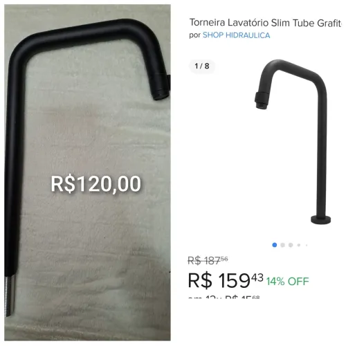 Torneira Lavatório Slim Tube Grafite