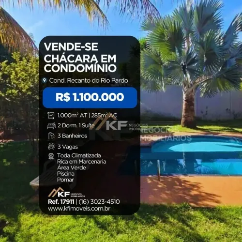 Casa à venda - 2 Quartos sendo 1 Suíte - Condomínio Recanto do Rio Pardo - Jardinópolis / 