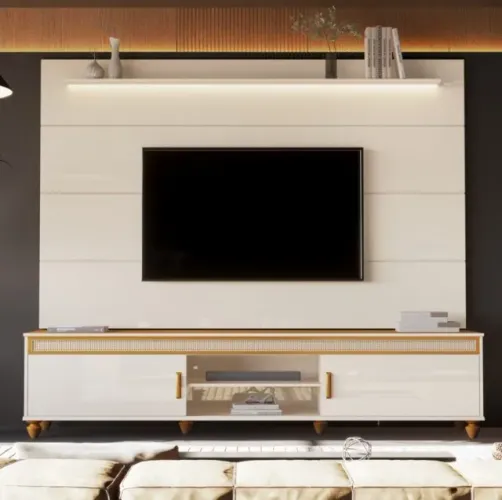 Painel Bliss + Rack Comodoro 2.18 100% MDF - Pronta Entrega!+