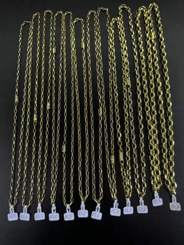 Corrente e pulseiras em ouro 18k peças novas 