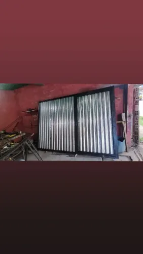 Portão de chapa galvanizada 2,10x2,50 ondulada o portão mais moderno atualmente de ferro