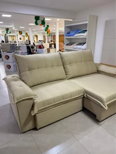 Sofá retrátil e reclinável em linho D33