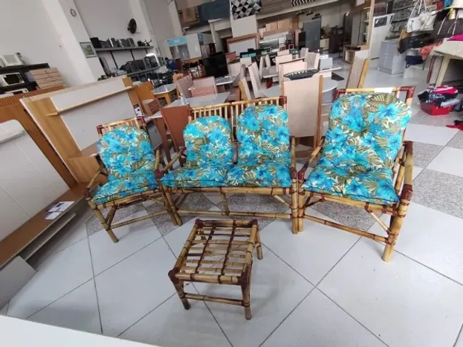 Namoradeira de bambu 4 pecas 