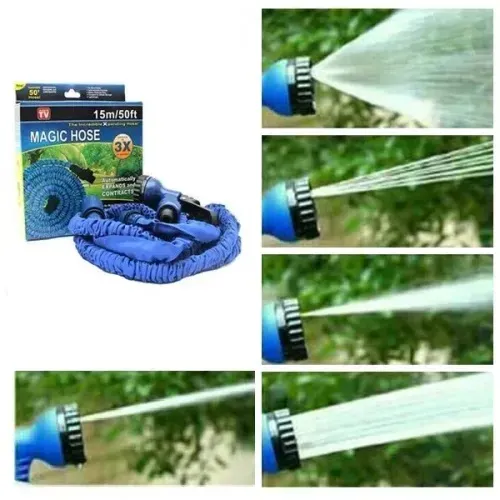 Mangueira de Jardim 15m Expansível com Gatilho de 7 Funções Magic Hose