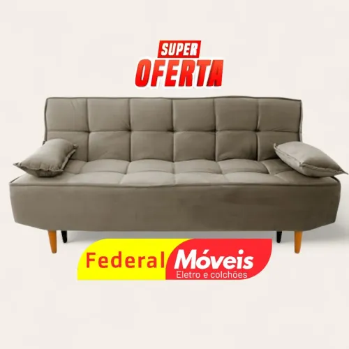 Sofá Cama 1,88m Veludo Moderno - Entregamos