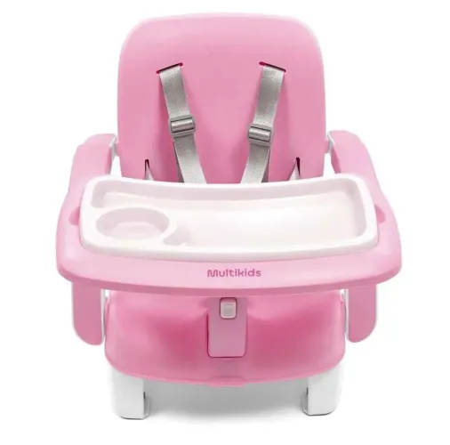 Cadeirinha de alimentação Rosa ainda com a caixa(Foto real ao lado)