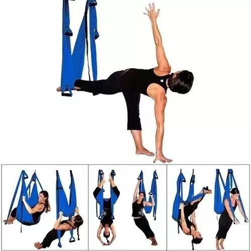 Columpio Aparelho de Yoga Pilates Aéreo Suspensus Cor Azul