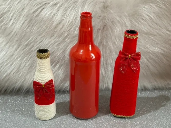 Lindas Garrafas feito a mão de Natal