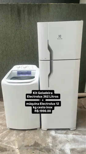 Kit geladeira + máquina de lavar roupas 