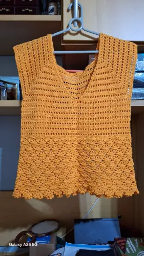 Blusa de Crochê Laranja