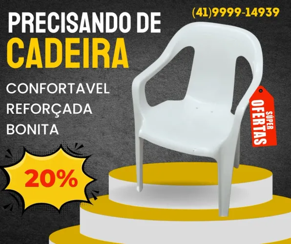 Cadeira Branca Confortável e Reforçada
