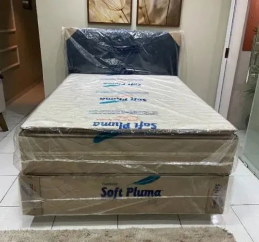 Cama Box Casal Eco Confort com Pillow top 138x188x74- Entrega grátis pra Fortaleza 