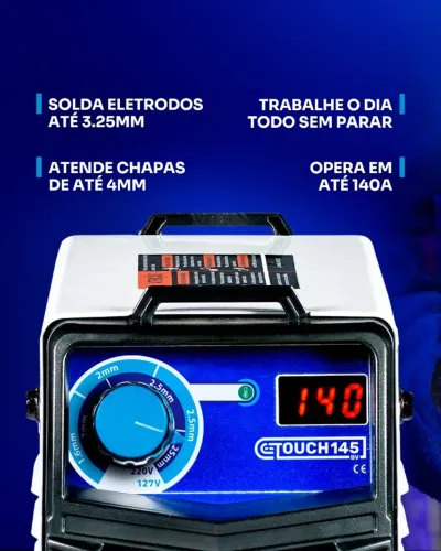Máquina de Solda Inversora Touch 145 140A 220V BOXER - Ferramentas com o melhor preço!