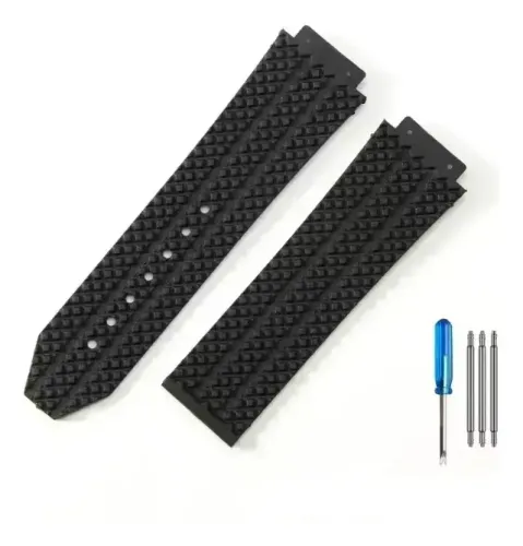 Pulseira P/ Relogio Hublot Big Bang Pneu Preta 25mm Cheiro Baunilha