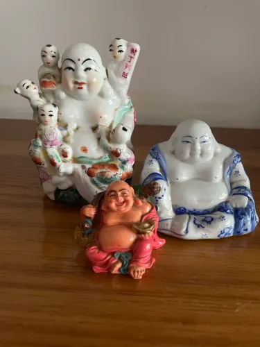 Trio de Budas - Porcelana e Resina