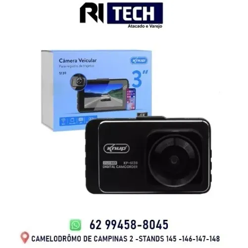 Câmera Veicular Recarregável 3" Full HD 4K Gravação em loop ininterrupta Uber Aplicativo