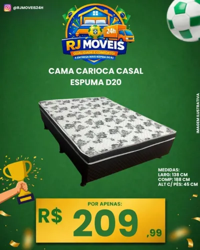 Cama box casal D20 na promoção