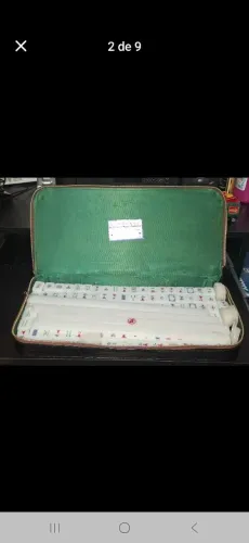 Conjunto de Jogo de Mahjong Chinês MARFIM