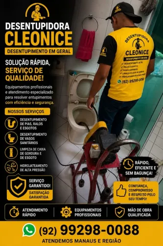 Desentupidora Cleonice soluções na hora, desentupimento em geral, desentupidor :24:horas