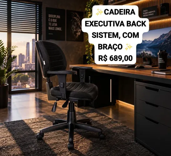 Cadeira de escritório executiva backup system