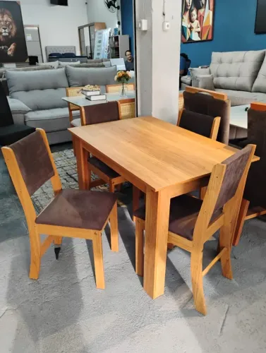 Mesa de jantar 4 cadeiras mdf