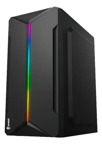 Gabinete Gamer Evolut Eg-823 Orcus V2 Led E Vidro Temperado Preto