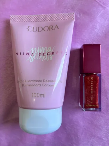 Loção iluminadora e gloss eudora niina