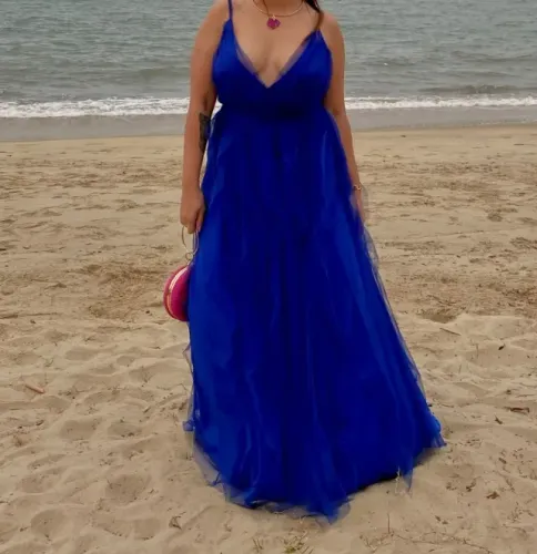 VESTIDO DE FESTA AZUL ROYAL