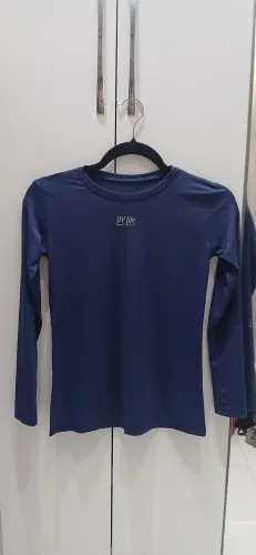 Blusa de praia UV Life azul-marinho manga longa