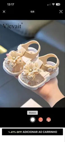 Sandália Infantil Baby Bege nº 24 - Nova