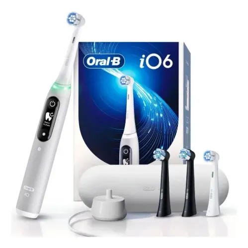 Oral-B Escova de Dente Elétrica iO6, 1 Cabo + 4 Refis + Carregador Bivolt + Estojo