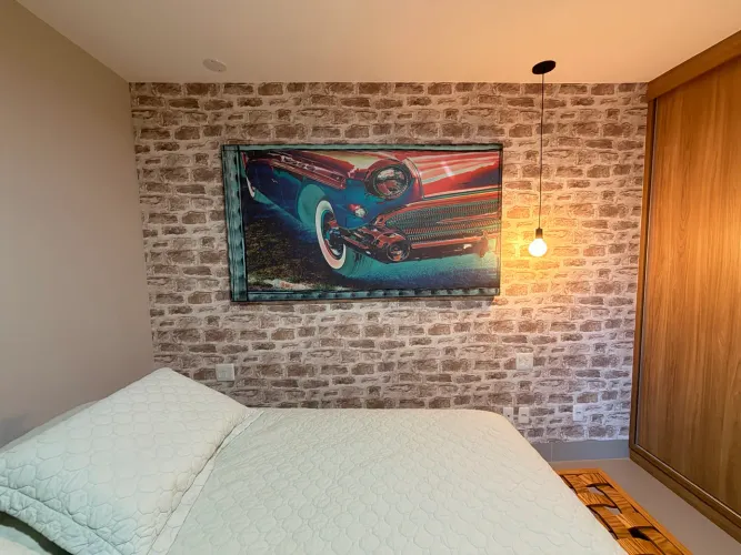 Quadro moderno de carro antigo óleo sobre tela