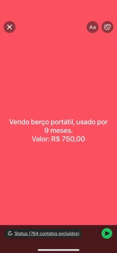 Berço portátil, usado 9 meses