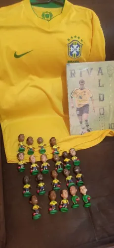 Kit RARO: Camisa original, mini craques e quadro seleção brasileira