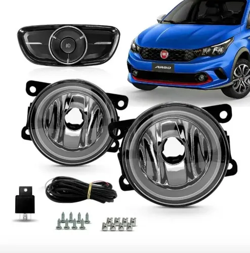 Kit completo farol dKIT FAROL DE MILHA FIAT ARGO,CRONOS 2017 a 2025