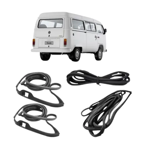 Borracha Porta dianteira Porta do meio Porta malas Kombi carat 1998 a 2013 kit 4 unidades