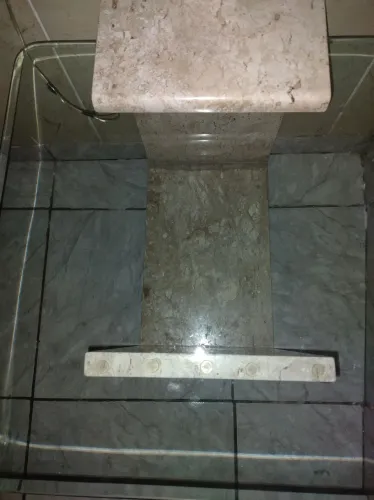 Mesa de. Canto vidro com mármore