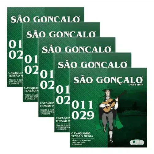 KIT COM 05 Encordoamento São Gonçalo Cavaco com Palheta e Corda Extra