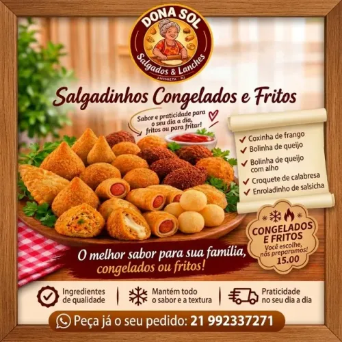 Salgadinhos Congelados e Fritos, Assados