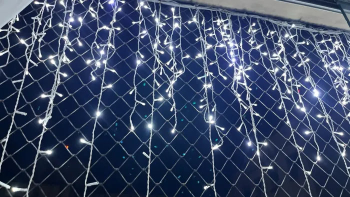 Cascata 400 Led 10 Metros Natal 8 Função Branco Frio